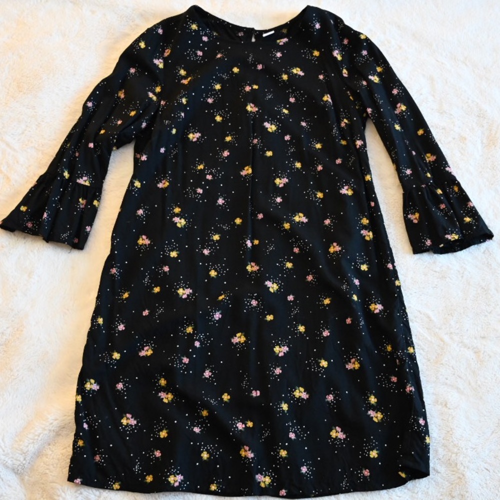 Old Navy black dress with flowers, size S - Picture 1 of 4